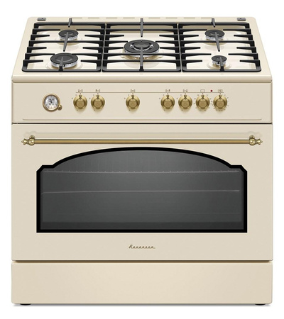 Kuchnia gazowo elektryczna Ravanson Retro KWGE–90ARC (kremowy)