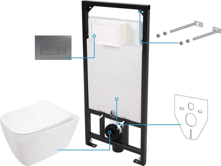 Zestaw WC podtynkowy 6 w 1 (CDYT6ZPW) - Deante