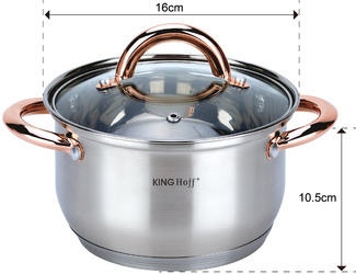 Zestaw garnkow, 6 elementow, kolor różowego złota KINGH KH-1761