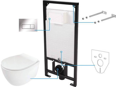 Zestaw WC podtynkowy 6 w 1 (CDLS6ZPW) - Deante