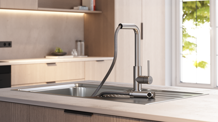 Bateria kuchenna z wyciąganą wylewką UNI 9331 INOX TEKA