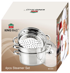 Garnek do gotowania na parze, stal zestaw 4 elementy Ø24cm 5l Kinghof KH-3319