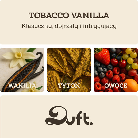 Zapach do samochodu DUFT Tobacco&Vanilia – metalowy dyfuzor na kratkę +2 wkłady