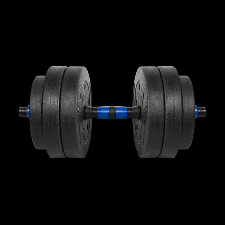 Hantel bitumiczny regulowany z łącznikiem 1x20kg, REBEL ACTIVE