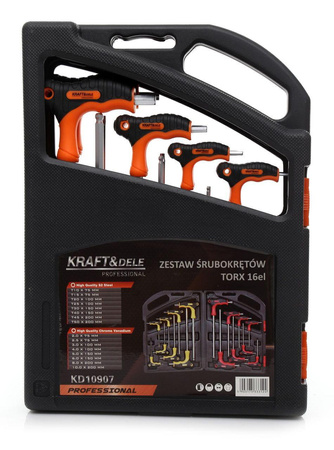 Zestaw śrubokrętów TORX 16el. KD10907 - KRAFT&DELE