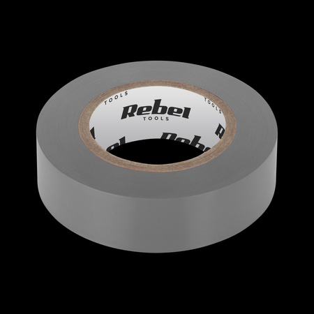 Taśma izolacyjna klejąca REBEL (0,13 mm x 19 mm x 10 yd) szara
