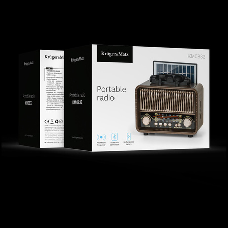 Radio przenośne analogowe solarne Kruger&Matz model KM0832