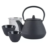 Żeliwny dzbanek do herbaty z filtrem i filiżankami, 1L, KINGHoff KH-1846