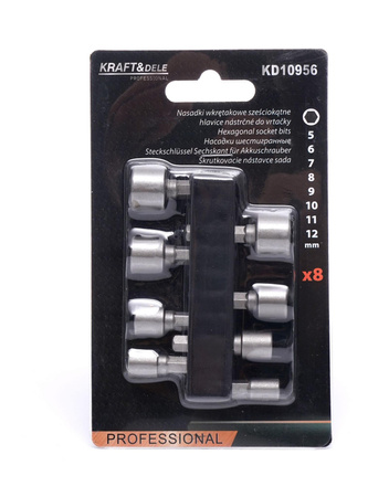 Nasadki do wkrętarki sześciokątne 8el. KD10956 - KRAFT&DELE