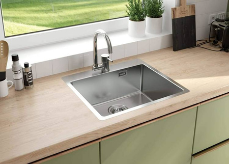 Zlewozmywak stalowy 1-komorowy (ZPO 010B) - Deante