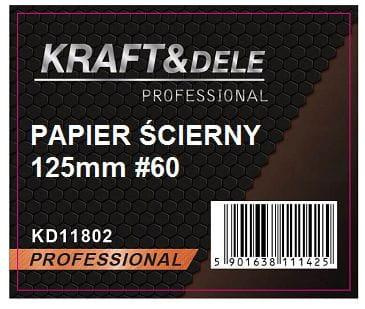 Papier ścierny 50szt. krążek 125mm P60 na rzep KD11802 - KRAFT&DELE