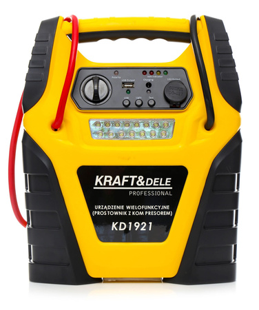 Jump starter 5W1 - urządzenie wielofunkcyjne - rozruch, kompresor, latarka KD1921 - KRAFT&DELE