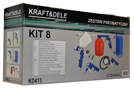 Kompresor Olejowy 24L KD400 + Zestaw 8w1 KD400-K3 - KRAFT&DELE