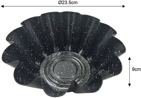 Forma do pieczenia ciasta, metalowa, z powłoką nieprzywieralną, czarna, średnica 23,5 cm, Klausberg, KB-7837 KB-7837