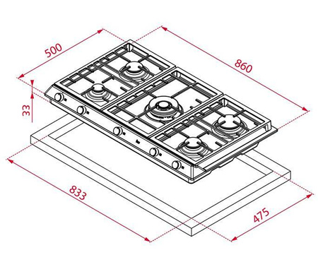 Płyta gazowa EFX 90 5G AI AL DR CI TEKA