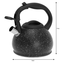 Czajnik z sitkiem, stal 1,2l czarny marmurek Kinghoff KH-1634