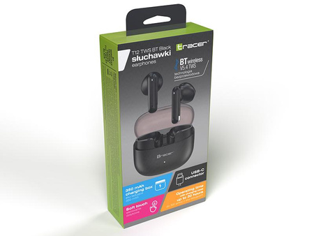 Słuchawki TRACER T12 TWS BT BLACK