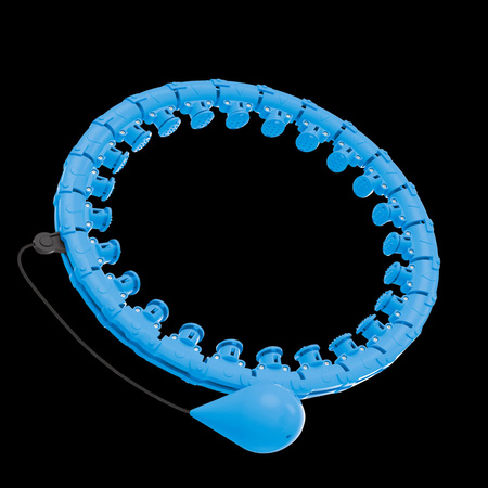 Smart Hula Hop odchudzające koło z wypustkami i obciążeniem 50cm, niebieskie, REBEL ACTIVE