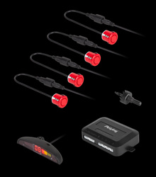 Samochodowe czujniki parkowania z wyświetlaczem (tył) Peiying – czerwone