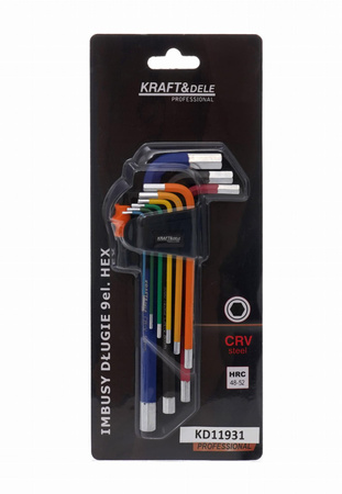 IMBUSY DŁUGIE HEX 9EL. KD11931 - KRAFT&DELE
