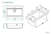 ATROX 40 kol. 81 BETON zlew Granital (790 x 500) 1 kom. z syfonem POP-UP 3 1/2" ALVEUS (1140446)