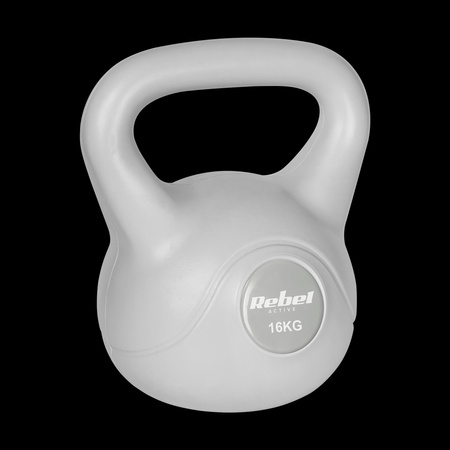 Kettlebell bitumiczny 16 kg szary REBEL ACTIVE