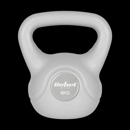Kettlebell bitumiczny 8 kg szary REBEL ACTIVE