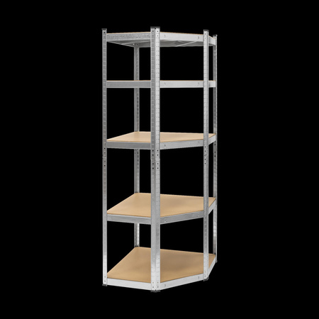 Regał metalowy magazynowy narożny 180x40x70 srebrny Rebel