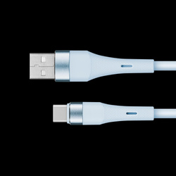 Kabel USB - USB typu C 1 m silikonowy niebieski Kruger&Matz Basic