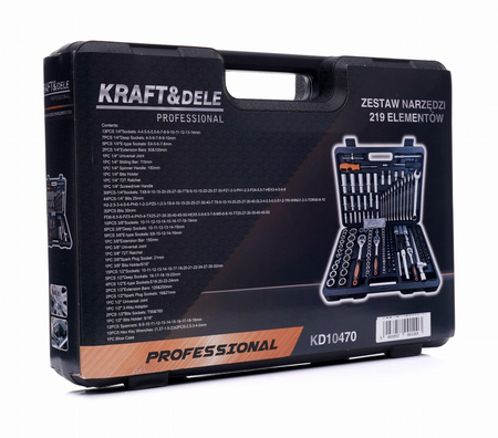 Zestaw narzędzi 219el. klucze nasadowe KD10470 - KRAFT&DELE