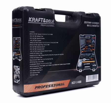 Zestaw narzędzi 66el. KD10468 - KRAFT&DELE