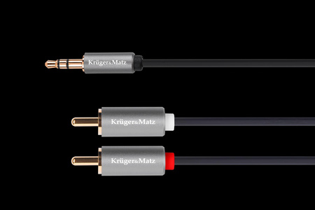 Kabel jack 3.5 wtyk stereo - 2RCA 1m Kruger&Matz Basic