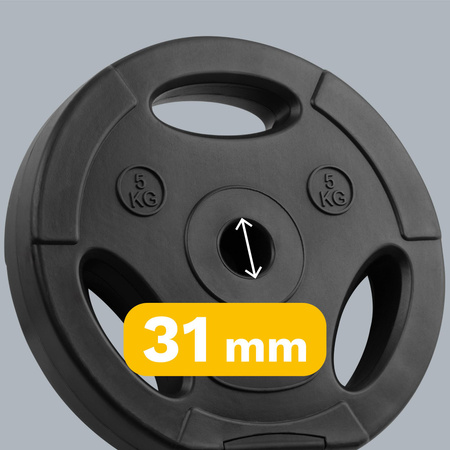 Zestaw obciążeń bitumicznych 4x5kg, otwór 31mm, talerz z uchwytami, REBEL ACTIVE