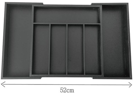 Organizer bambusowy do szuflady, czarny, 52x31,5x5 KINGHoff KH-1745