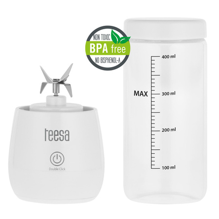 Blender bezprzewodowy, szklany kubek, 450ml, 100W , 6 noży