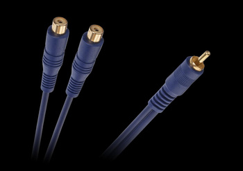 Kabel 1 x RCA wtyk - 2 gniazda RCA 0.2m
