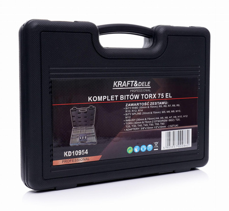 Komplet bitów TORX 75el. KD10954 - KRAFT&DELE