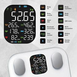 Waga łazienkowa, elektroniczna, z analizatorem składu ciała, biała, Klausberg, KB-7855 KB-7855