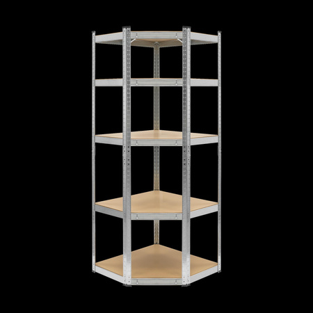 Regał metalowy magazynowy narożny 180x40x70 srebrny Rebel