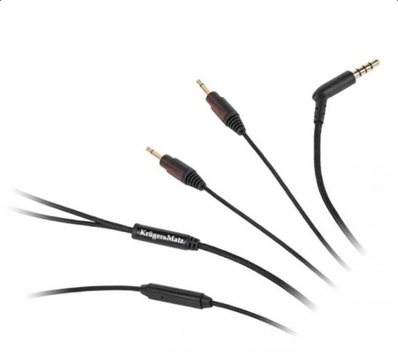Kabel nylonowy z mikrofonem do słuchawek Kruger&Matz