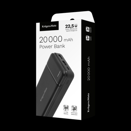 POWER BANK Kruger&Matz 20000 mAh Li-pol z funkcją QC oraz PD
