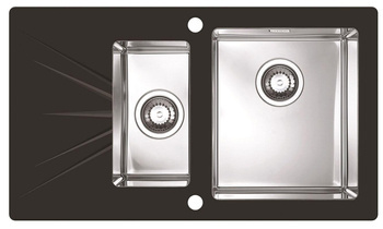 ALVEUS KARAT 20 zlewozmywak szklany czarny prawy (1103659)