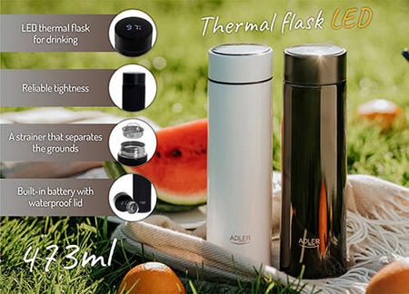 AD 4506 black Termos LED 473ml czarny