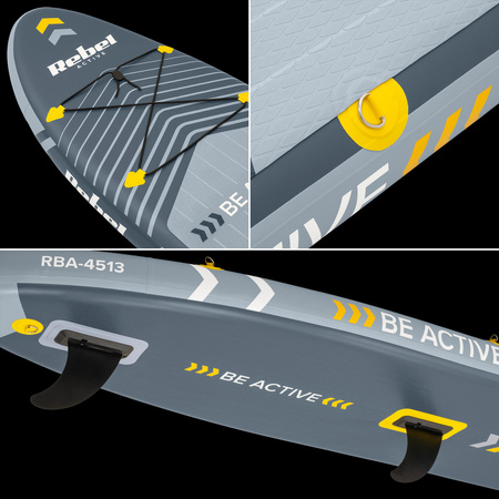 Deska REBEL ACTIVE SUP, windsurfing, pompowana, zestaw, 305x76x15