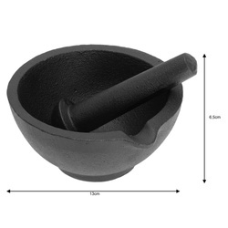 Moździerz, żeliwo zestaw 2 elementy, ø13x6,5cm Kingh KH-1197