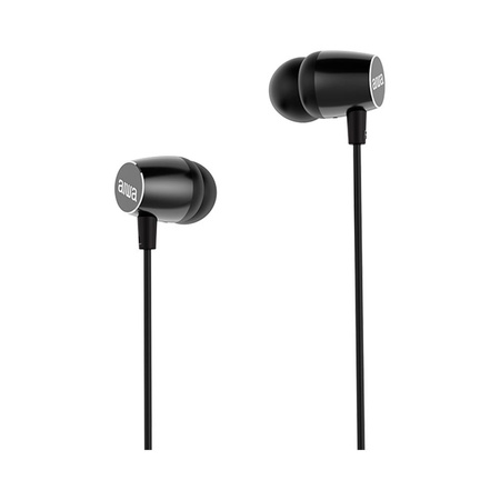 Słuchawki dokanałowe przewodowe AIWA ESTM-20BK czarne (8435256810738) - AIWA