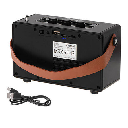 CR 1902 Black Radio FM z Bluetooth - USB-c