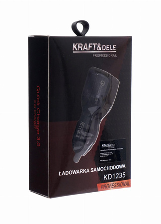 Ładowarka samochodowa QUICK CHARGE 2 porty USB KD1235 - KRAFT&DELE
