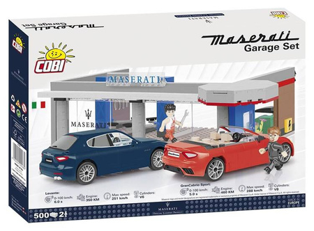 Klocki Cars 500 elementów Garaż Maserati