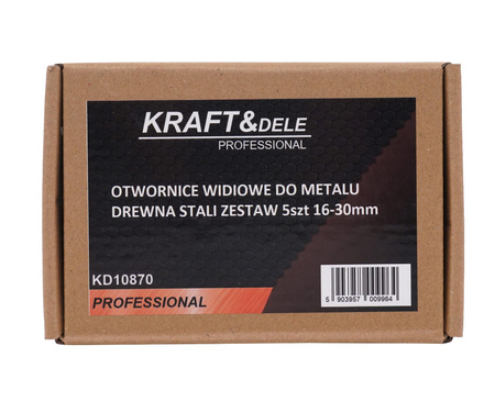 ZESTAW WIERTEŁ WIDIOWYCH DO METALU/DREWNA KD10870 - KRAFT&DELE